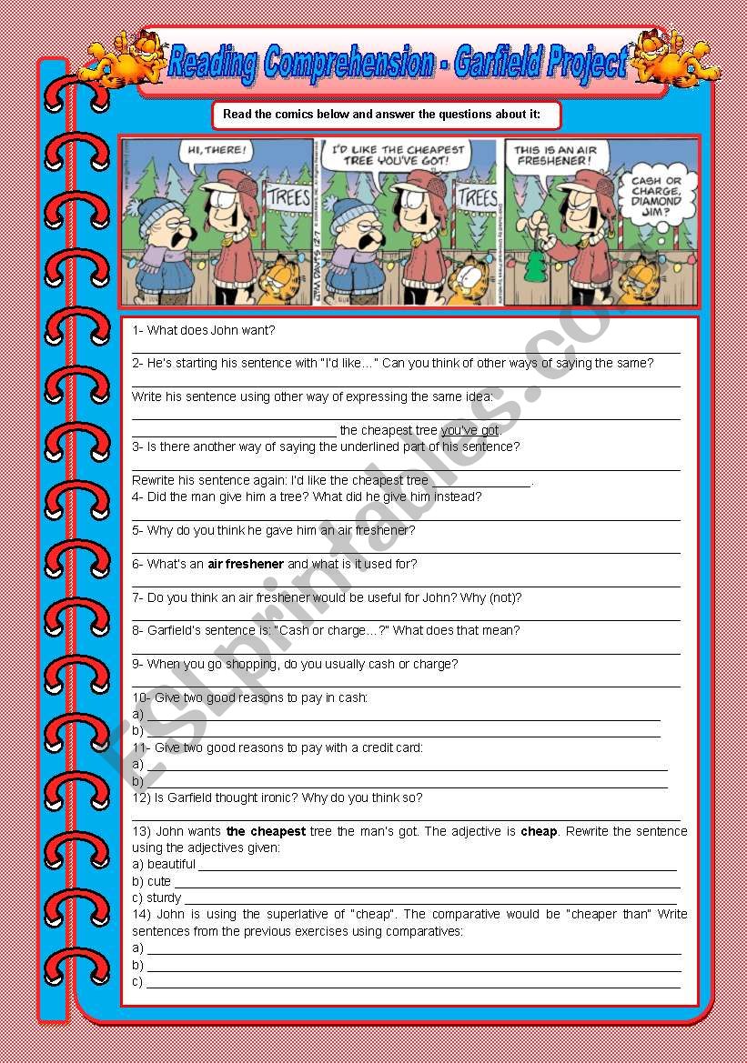 Reading Comprehension - Comics (fully editable)