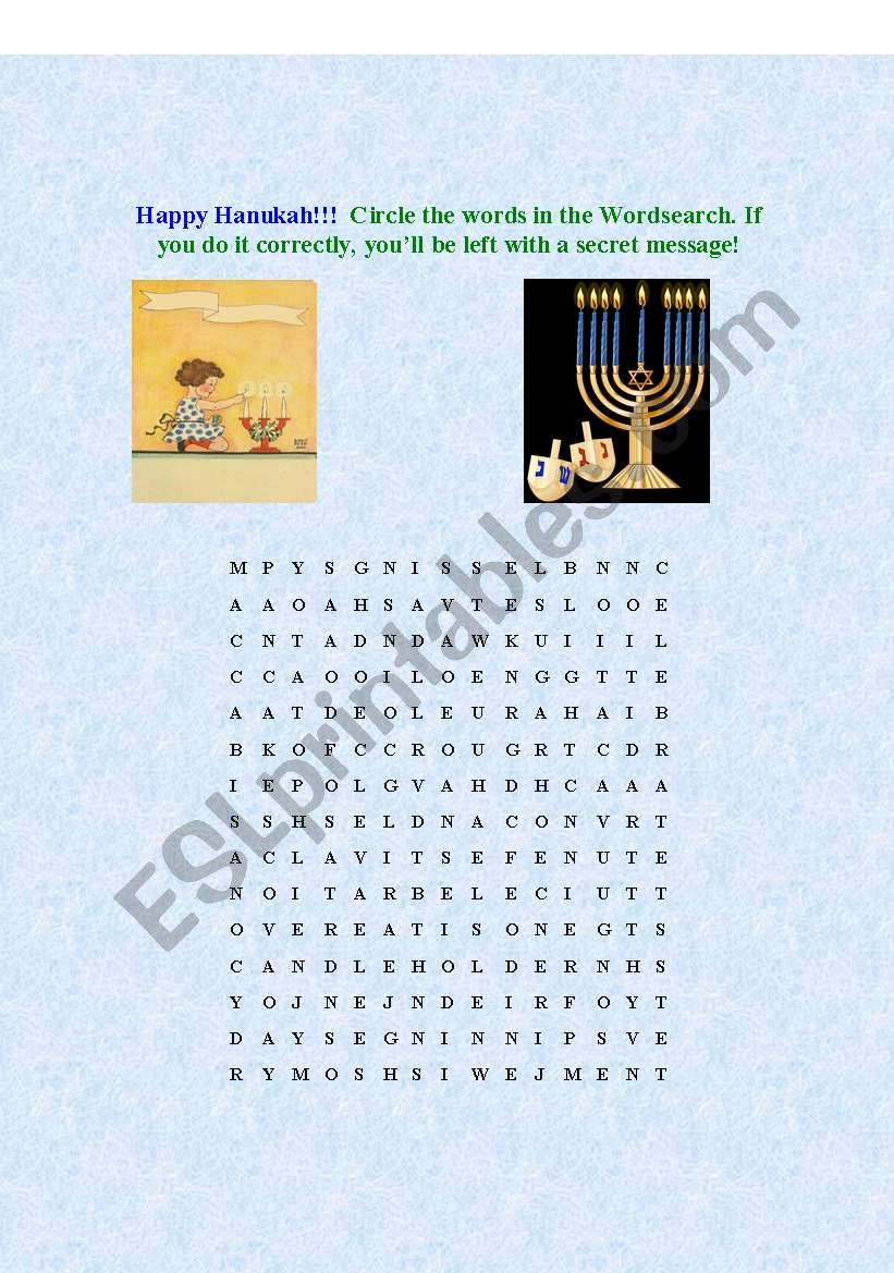 Happy Hanukah! worksheet