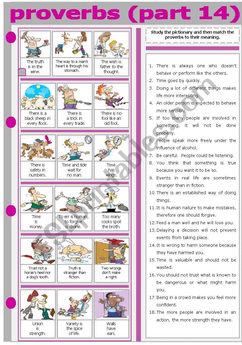PROVERBS - PART 14 worksheet