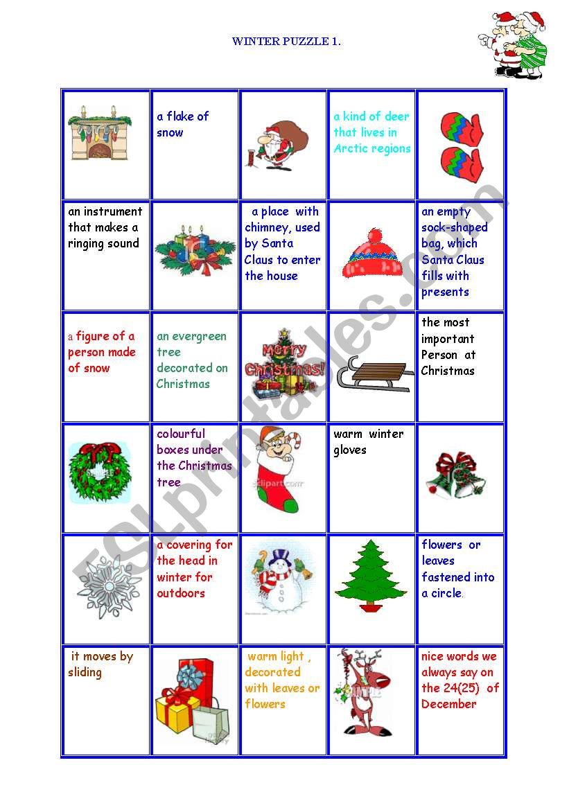 Winter puzzle. worksheet