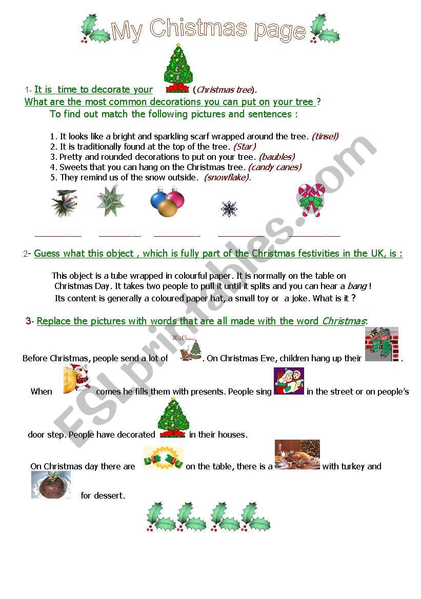 Christmas 1 worksheet