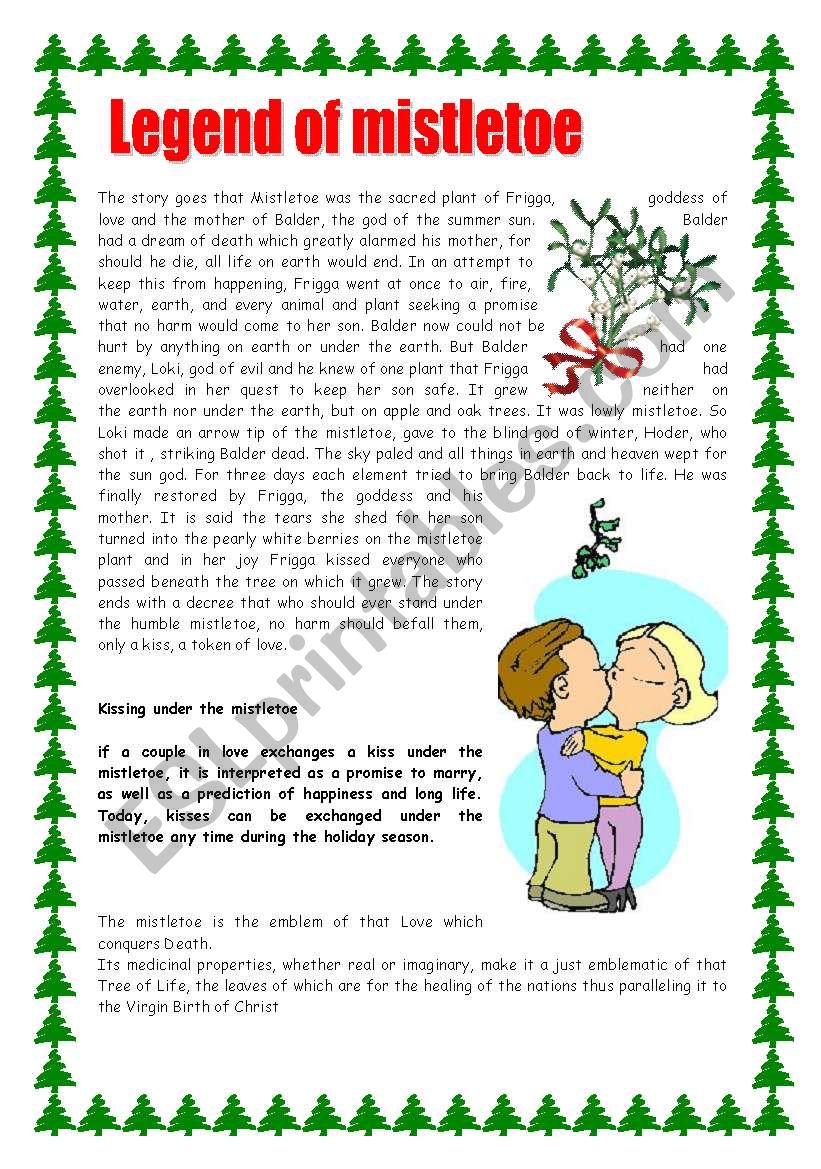 The legend of mistletoe / 2 pages