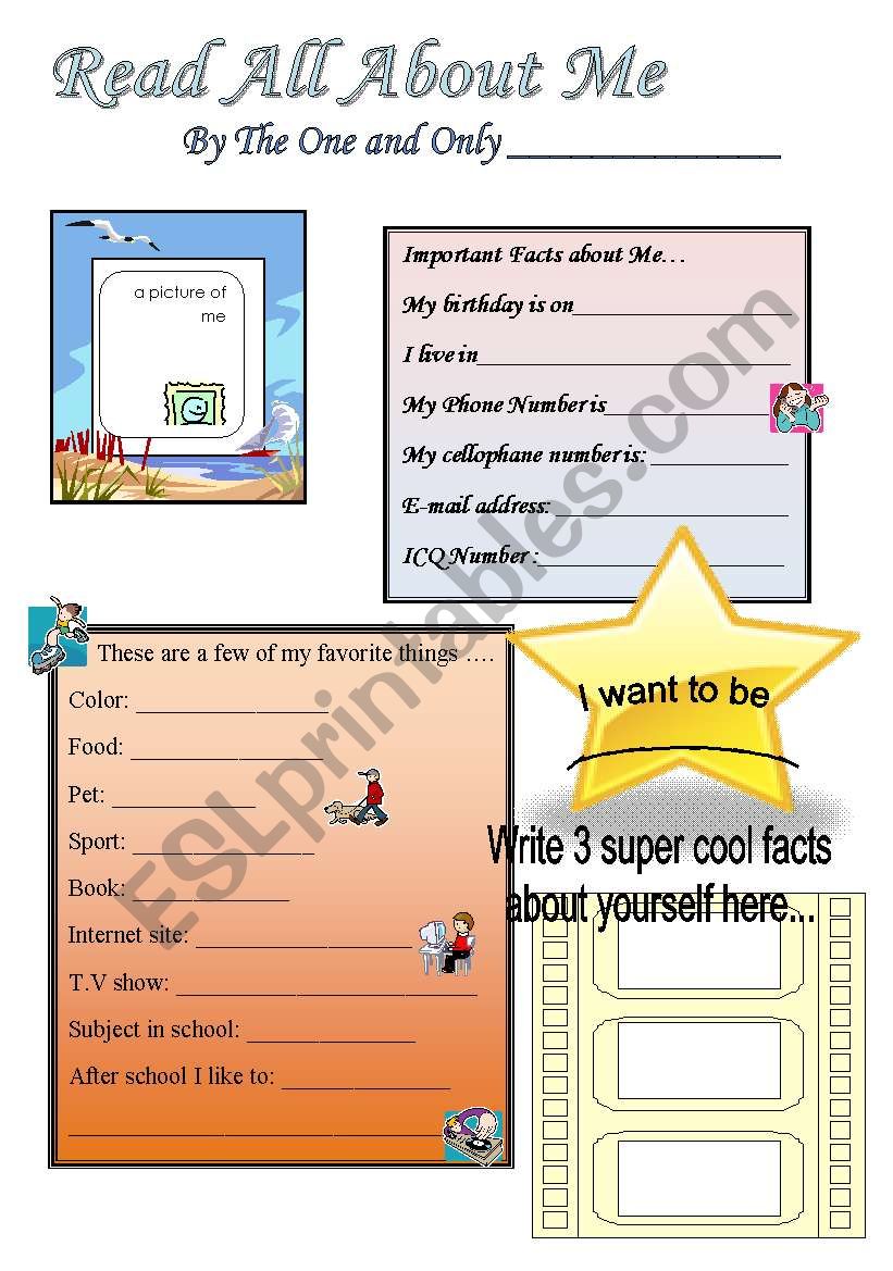 All about me worksheet