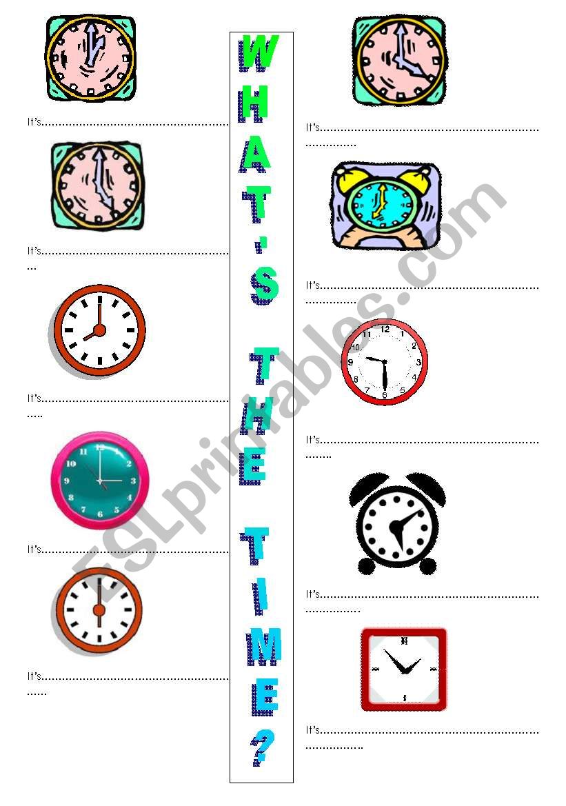 TELLING THE TIME worksheet