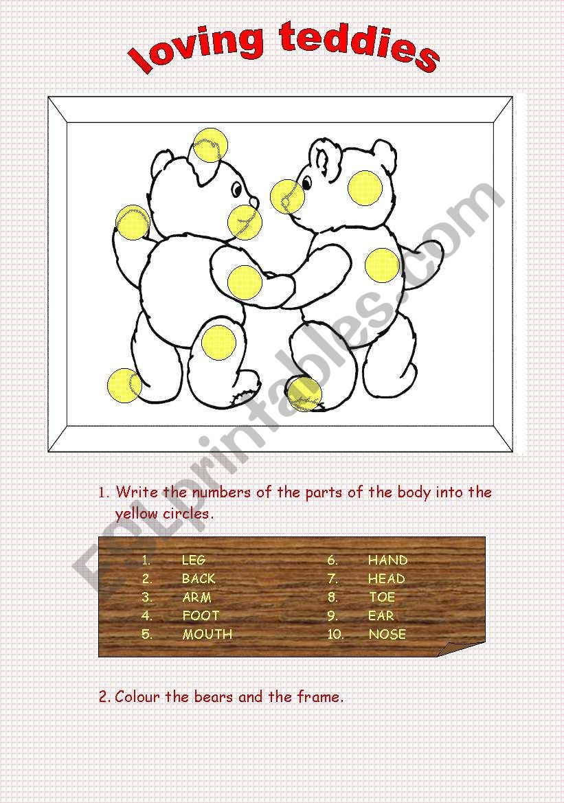 Loving bears worksheet