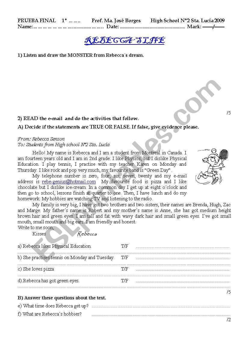 general test  worksheet