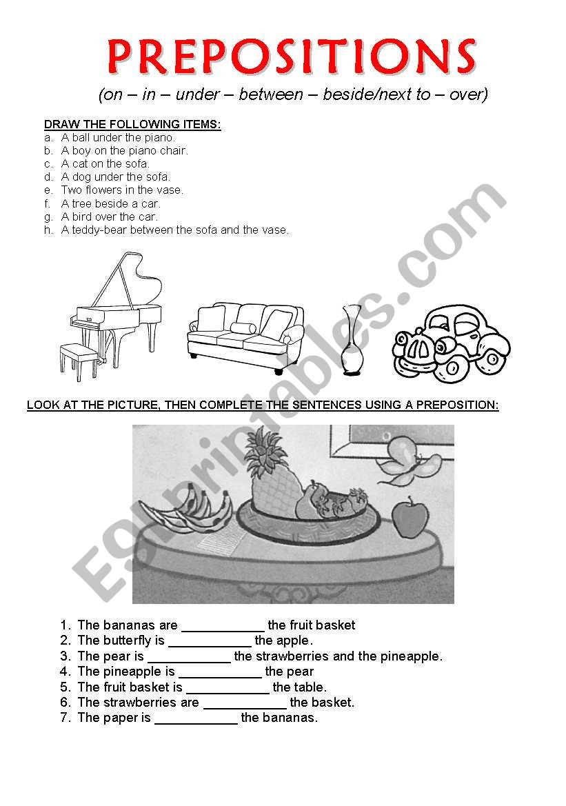 PREPOSITIONS worksheet