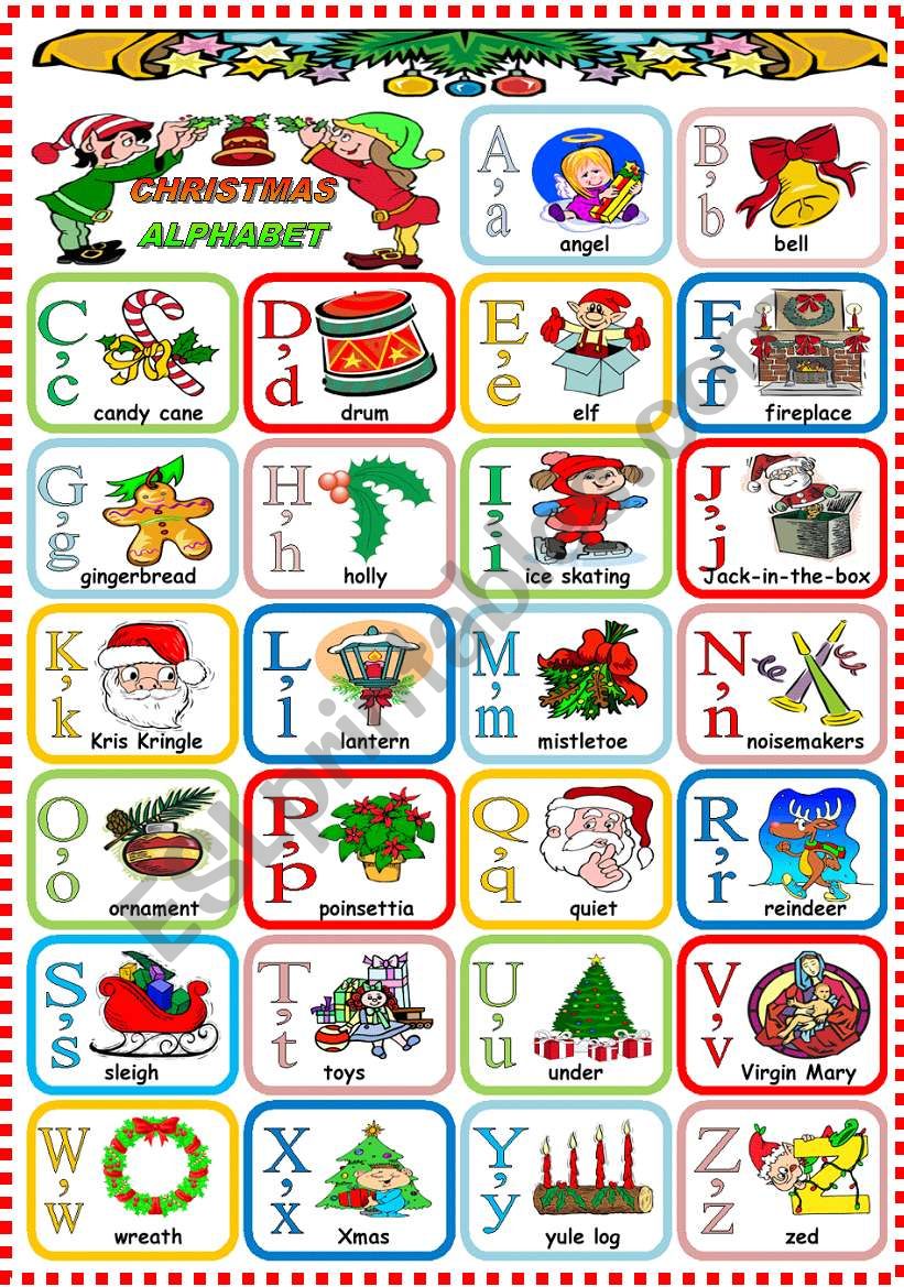 CHRISTMAS ALPHABET worksheet