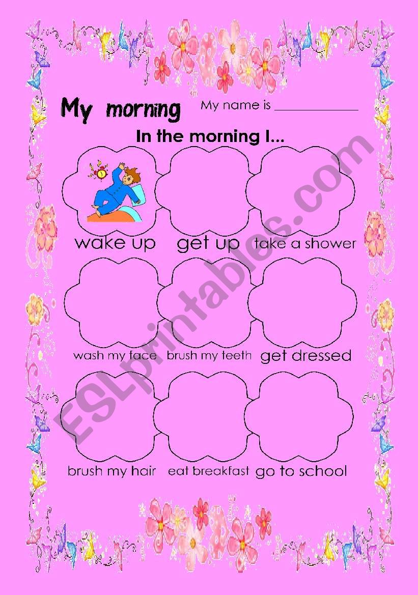 My morning: Daily activity worksheet