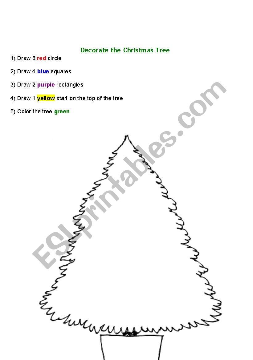 Decorate the tree! worksheet