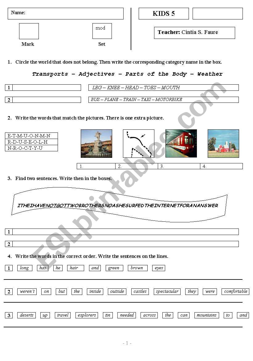 Mock Exam worksheet