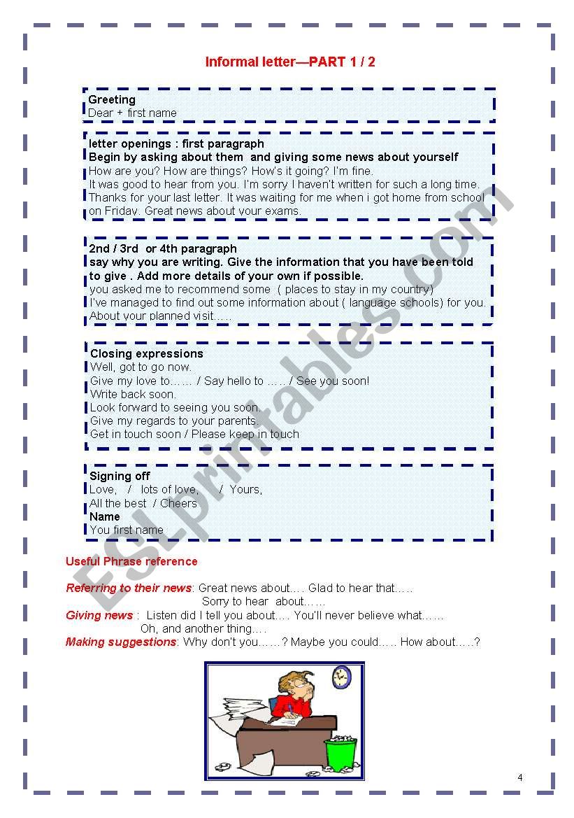 fce informal letter worksheet