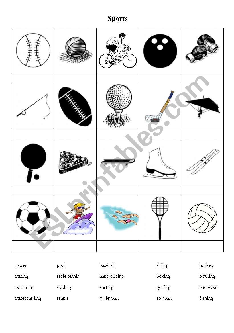 Sports and Games worksheet