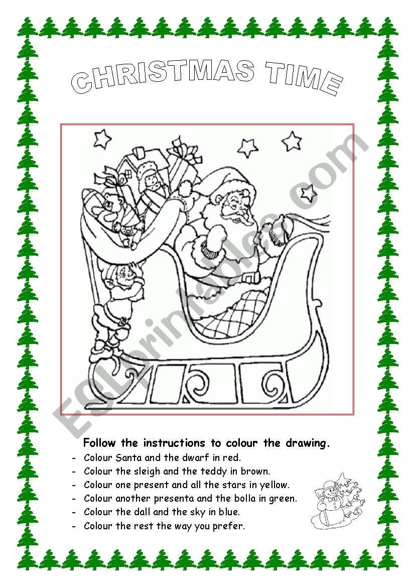 Christmas time worksheet