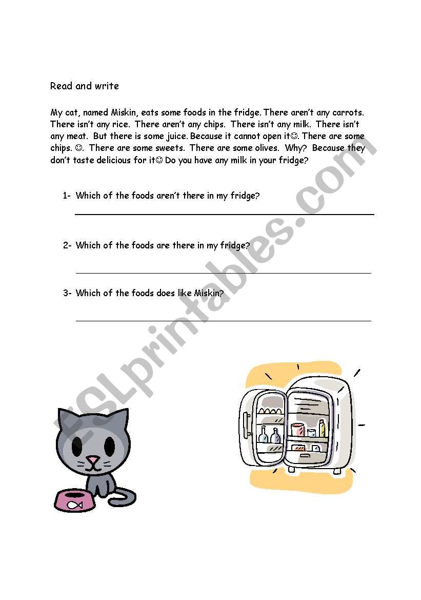some/any reading and writing worksheet
