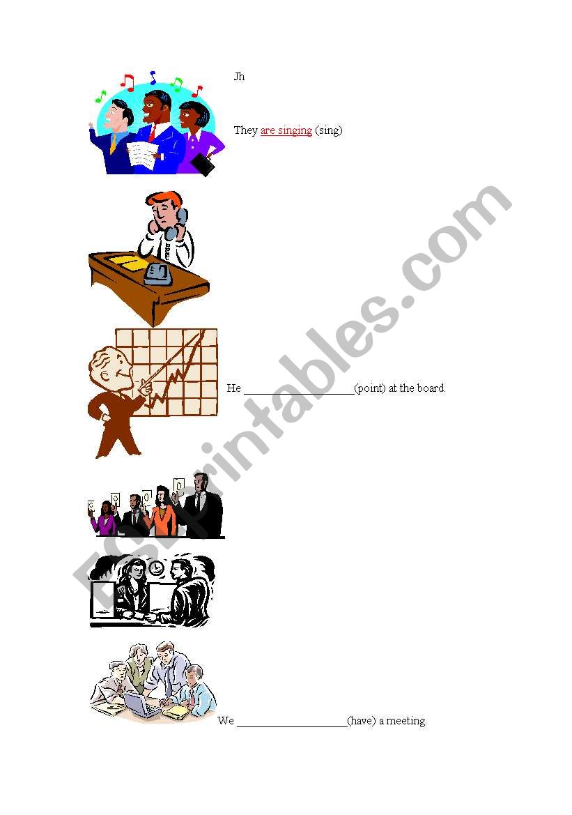 present continuous worksheet worksheet