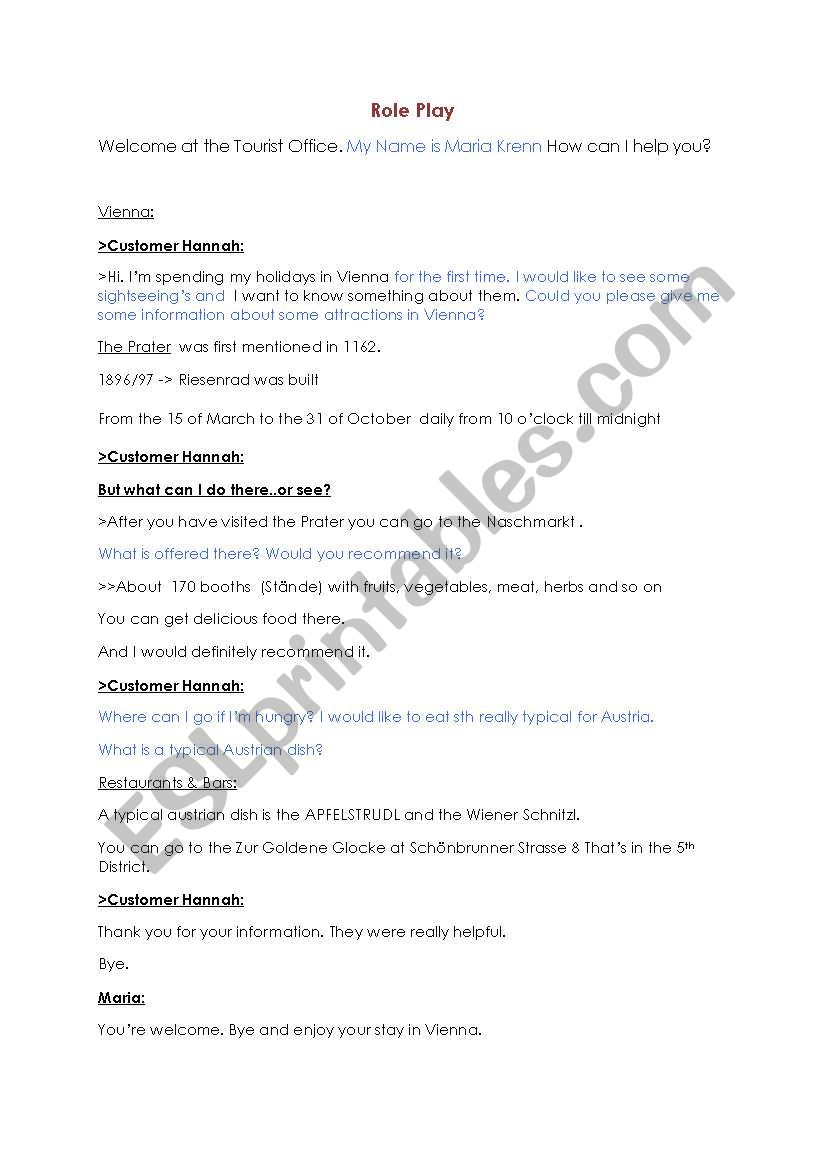 Role Play Tourist Information Austria