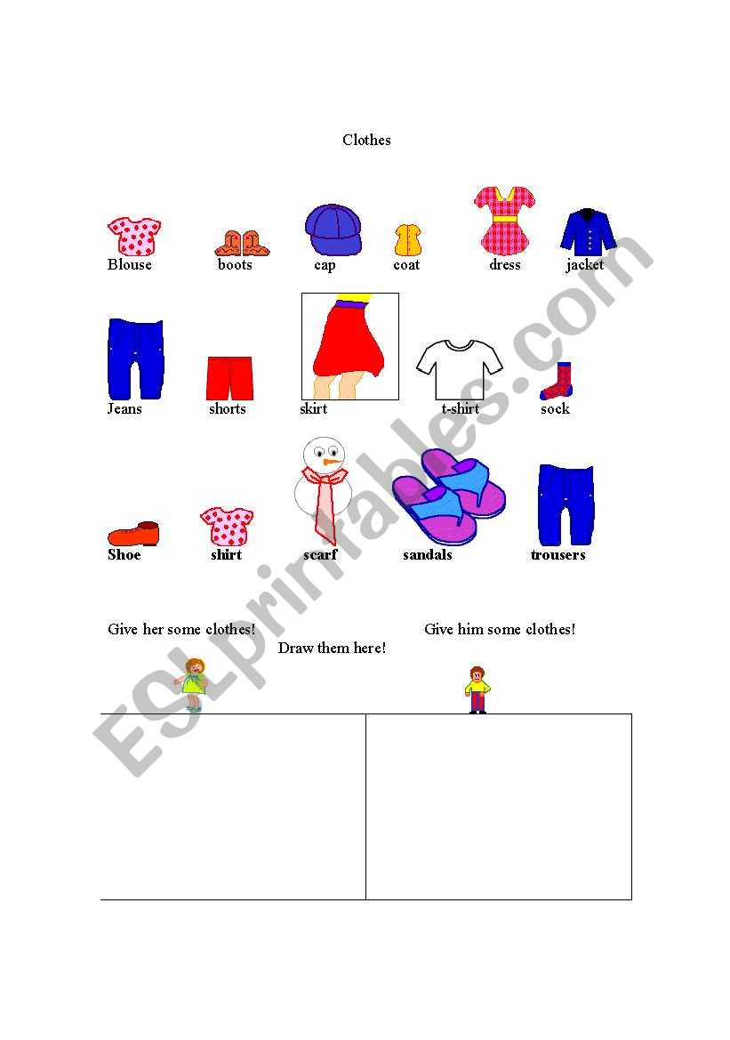 Clothes worksheet