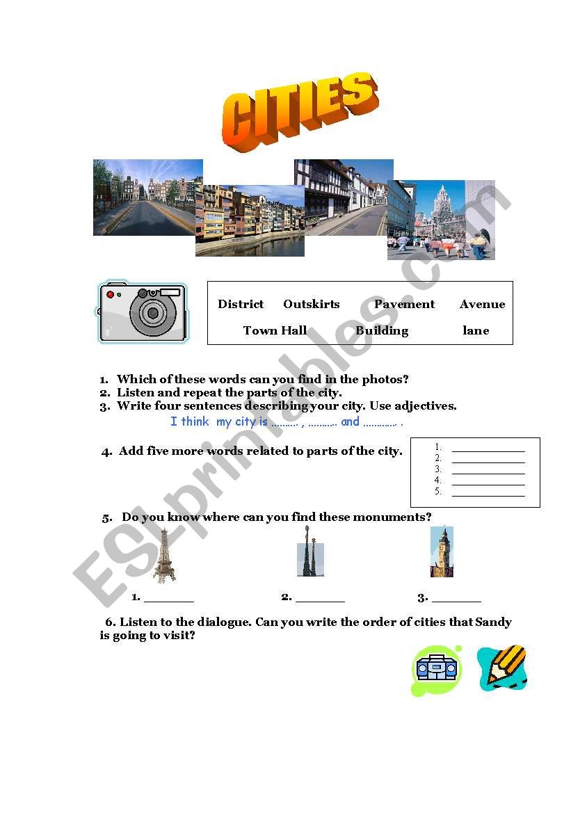 Cities worksheet