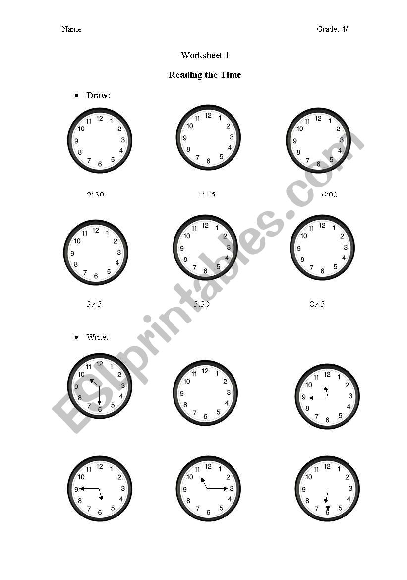 What is the Time?? worksheet