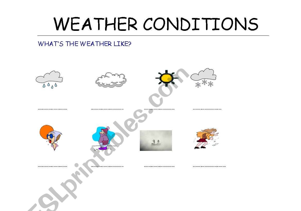 weather condition worksheet