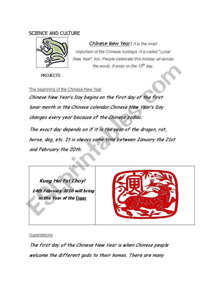 CHINESE NEW YEAR (1 / 2) worksheet
