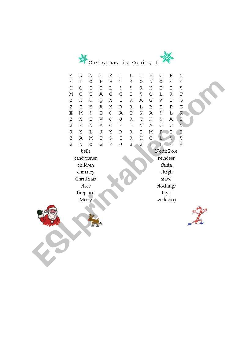 Christmas is Coming worksheet