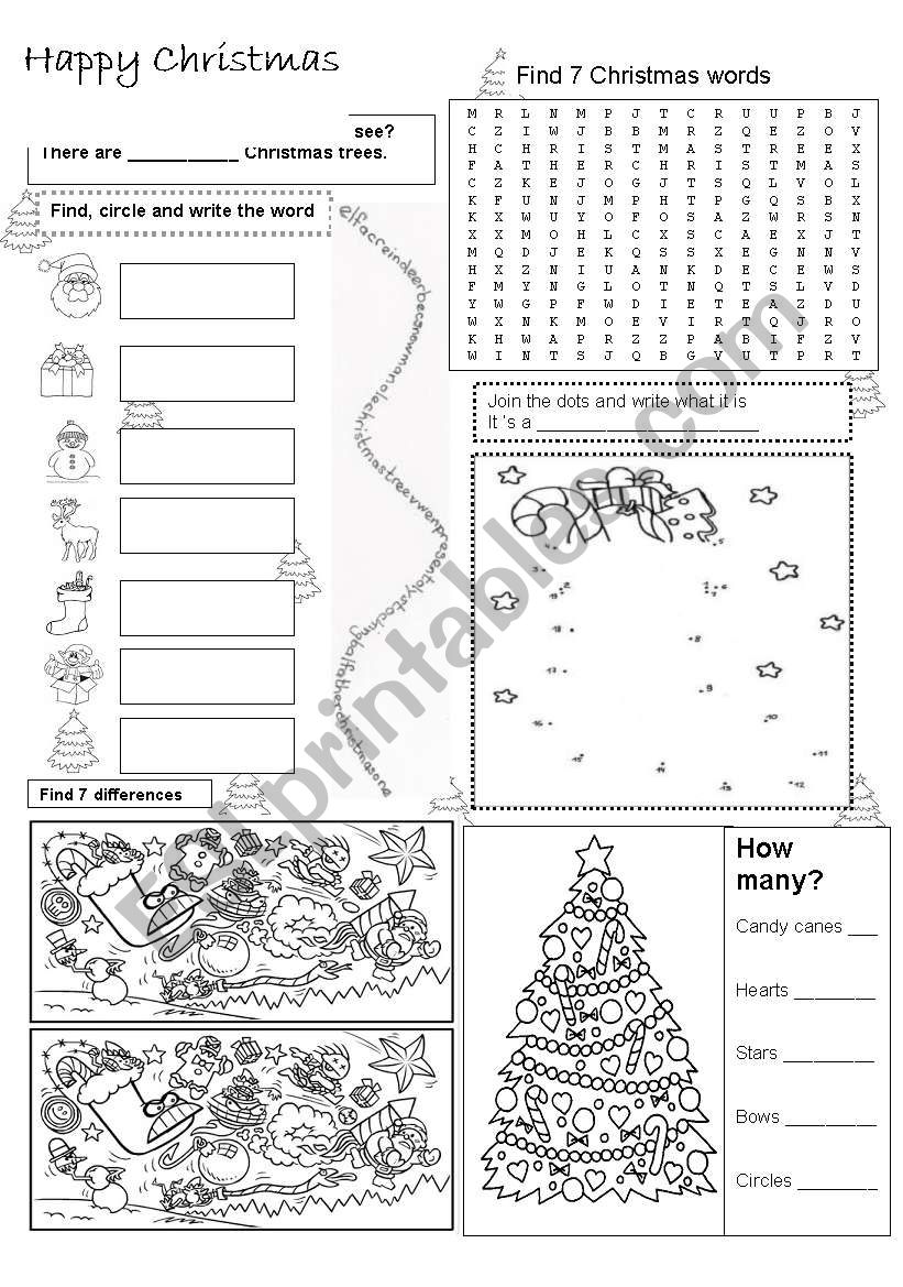 Christmas Activity Sheet worksheet