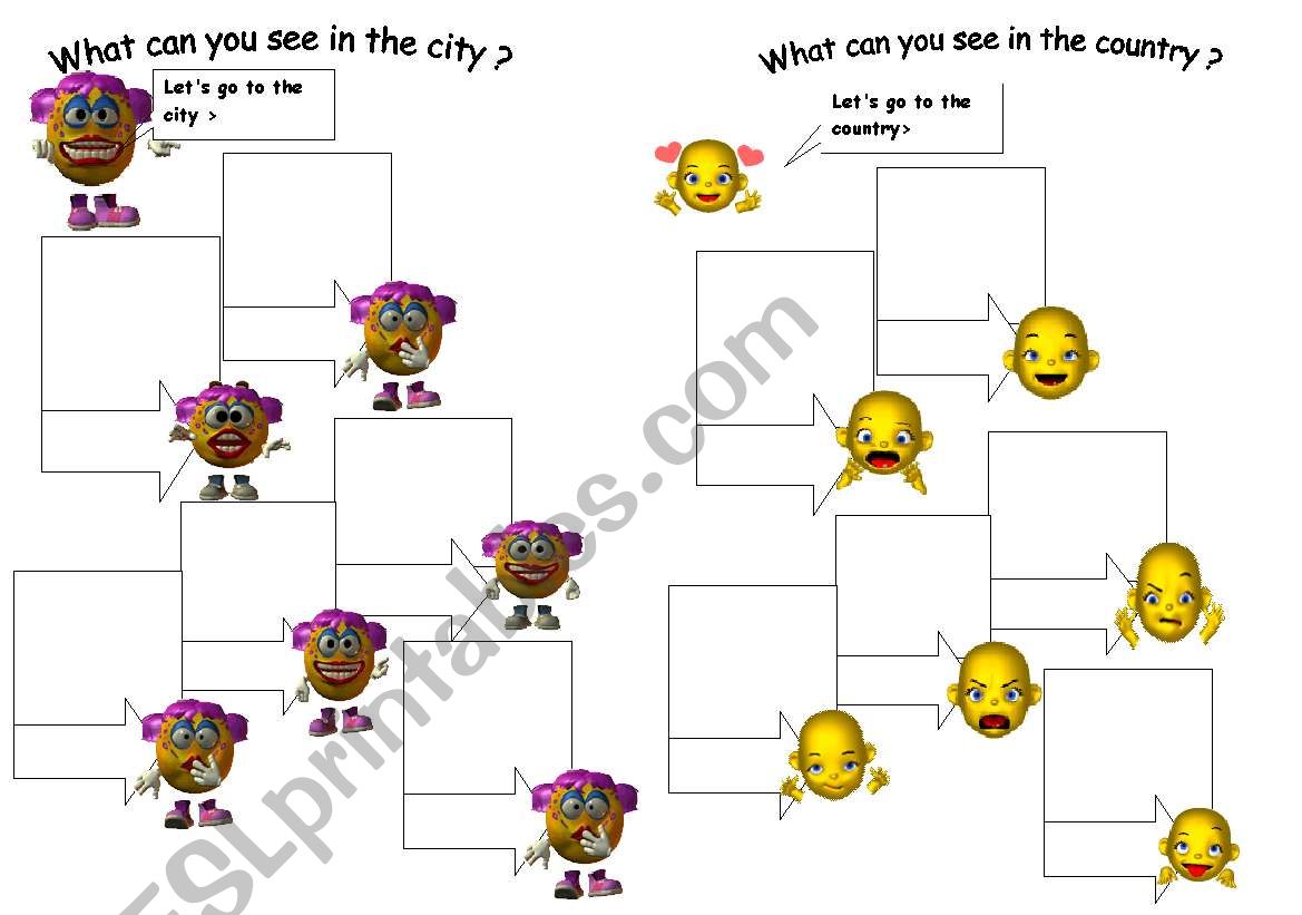 city and country worksheet