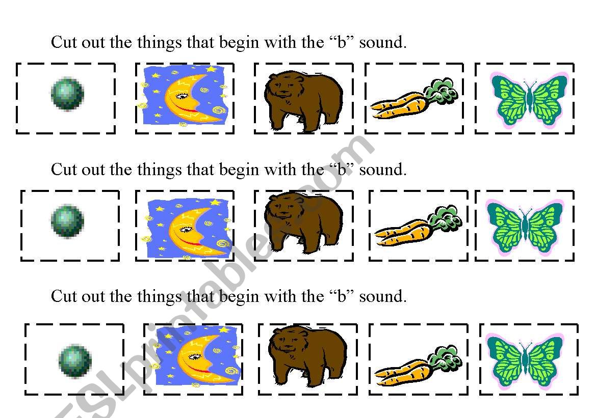 Phonics b sound worksheet