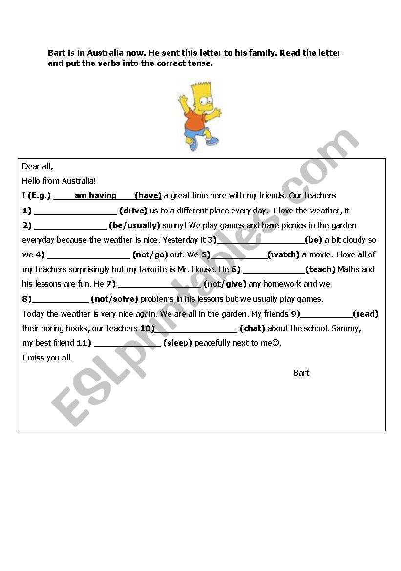 Find out the Correct tense worksheet