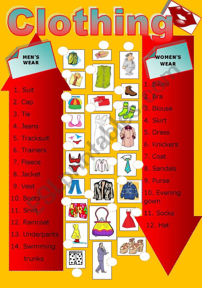 CLOTHES worksheet