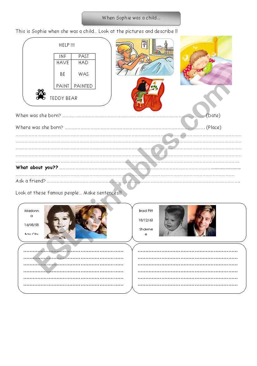 Simple past be and have worksheet