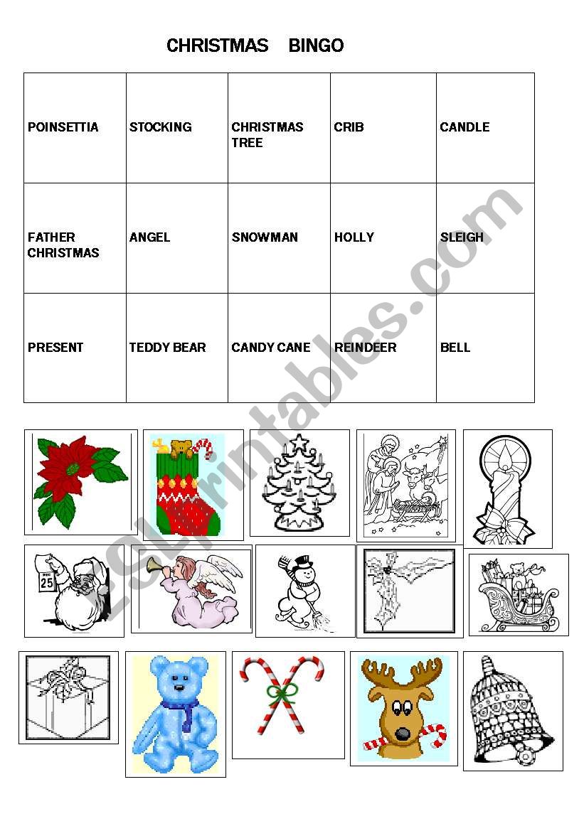 CHRISTMAS BINGO worksheet