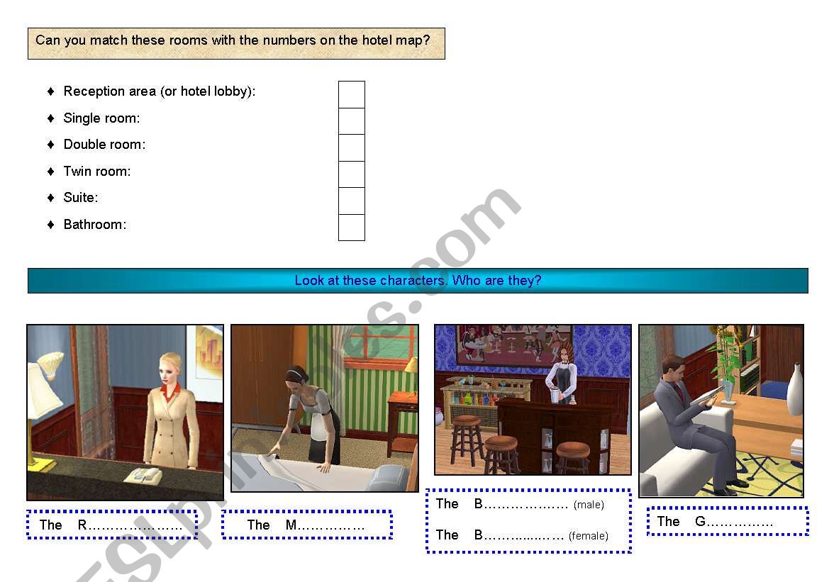 In the Hotel (part 2) worksheet