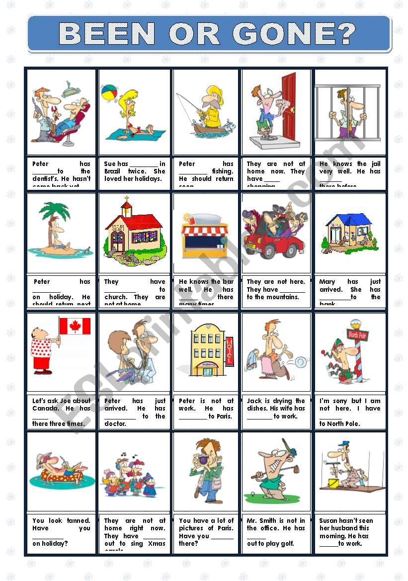 BEEN OR GONE? worksheet