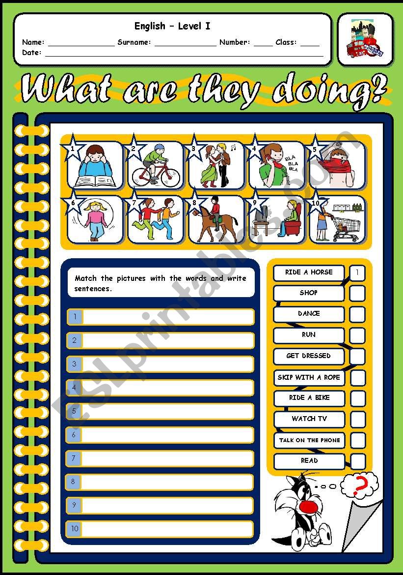 WHAT ARE THEY DOING? worksheet