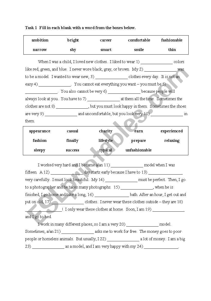 vocabulary exercises worksheet