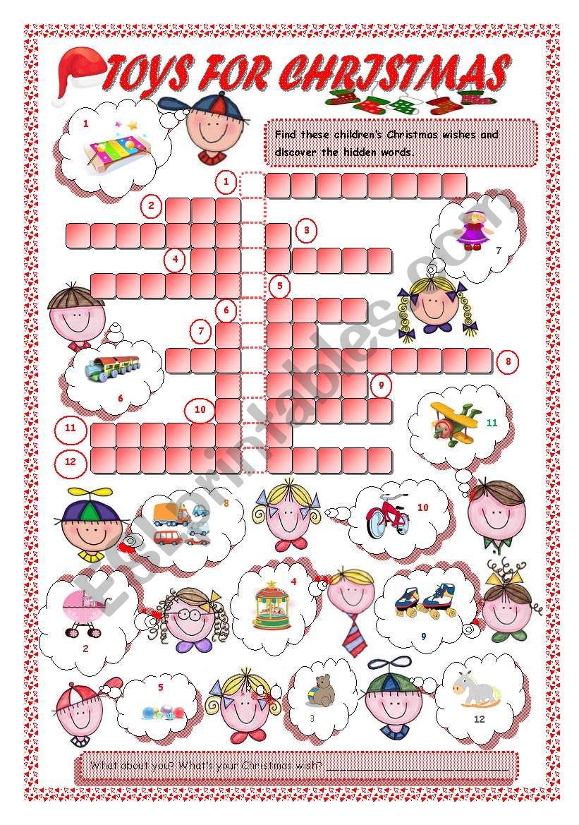 TOYS FOR CHRISTMAS worksheet