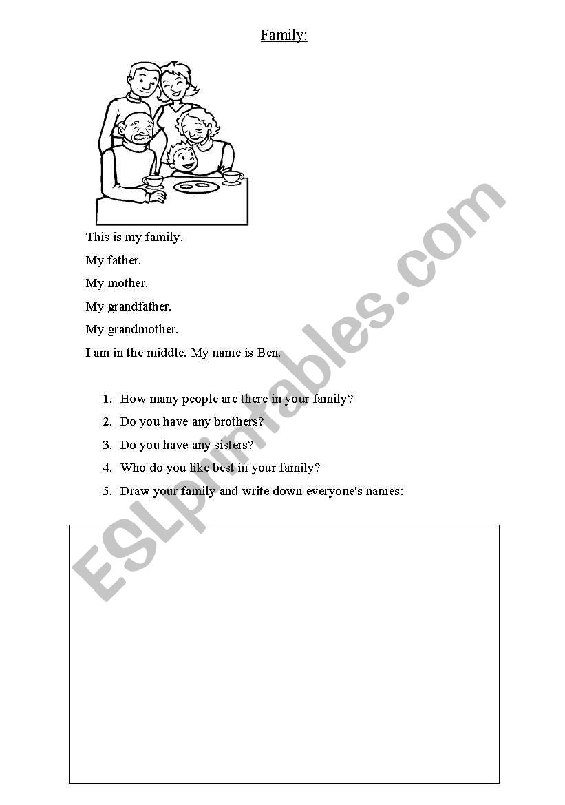 family worksheet