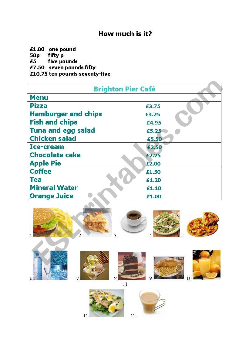 How much is it? worksheet