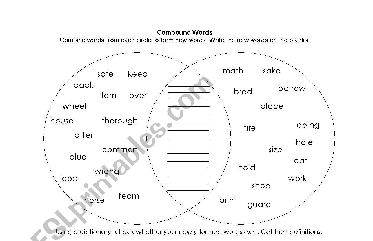 Compound Words Worksheet worksheet