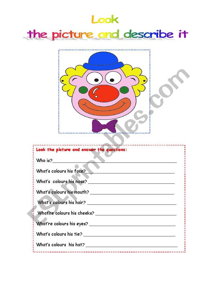 the clown worksheet