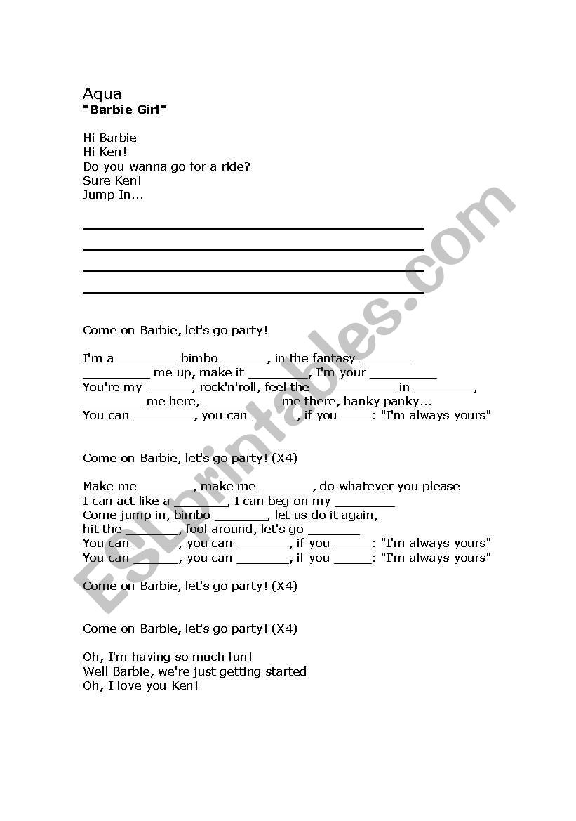 Singstar 90s exercises. worksheet