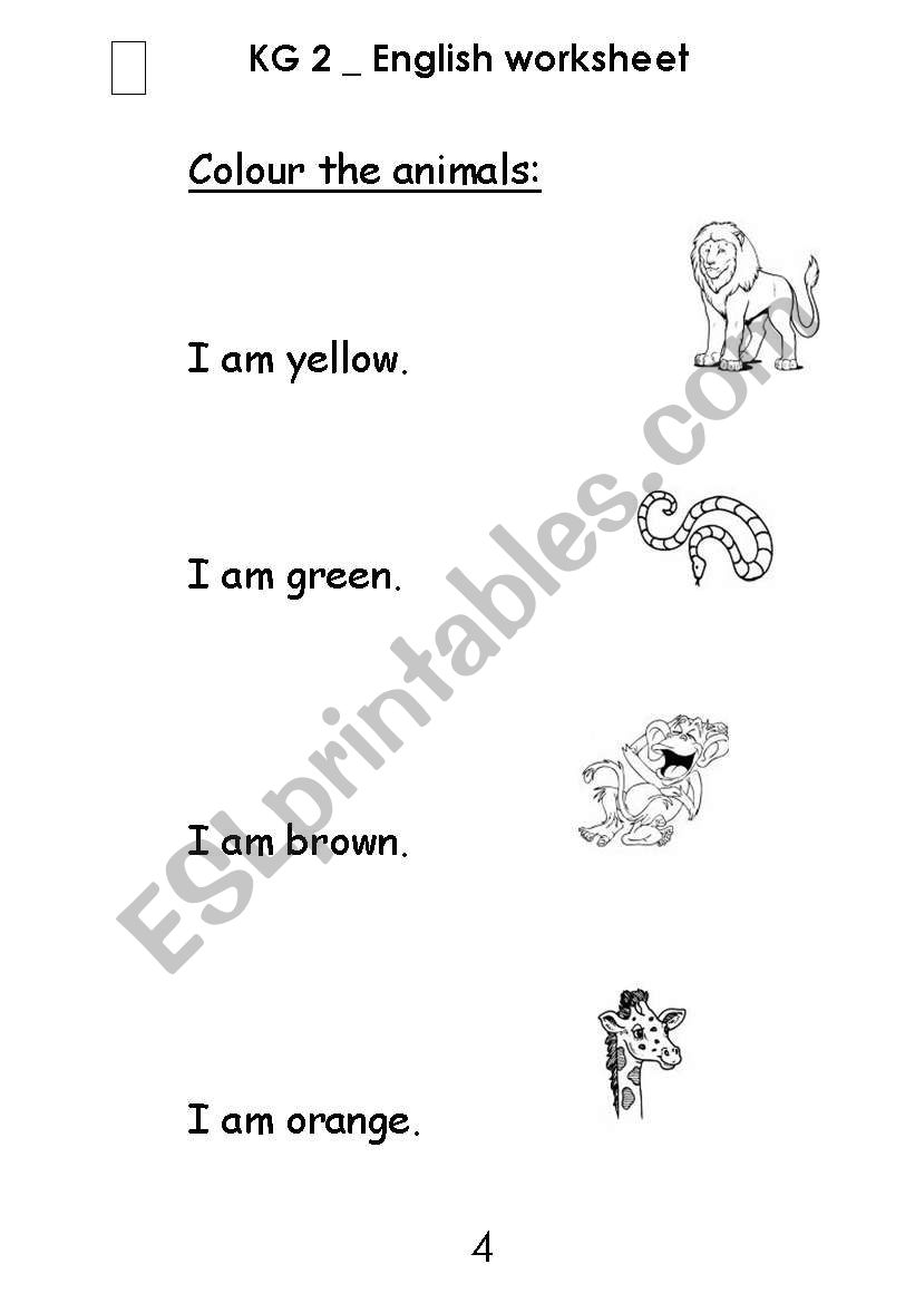 reading and colouring worksheet
