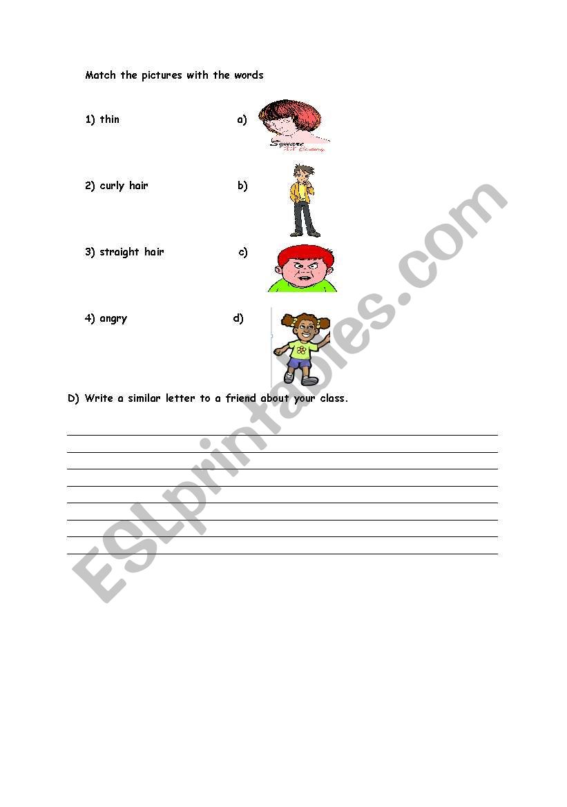 pyhsical appearance worksheet