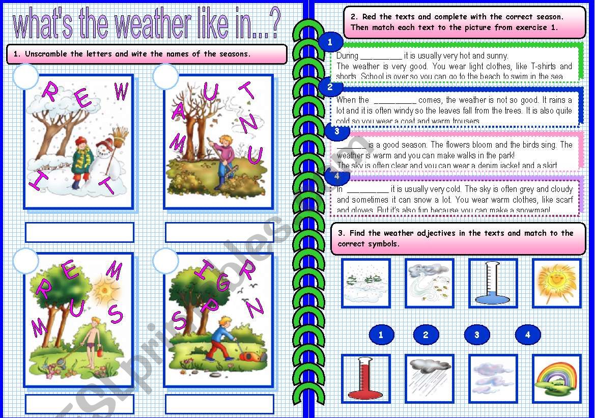 weather and seasons 2 worksheet