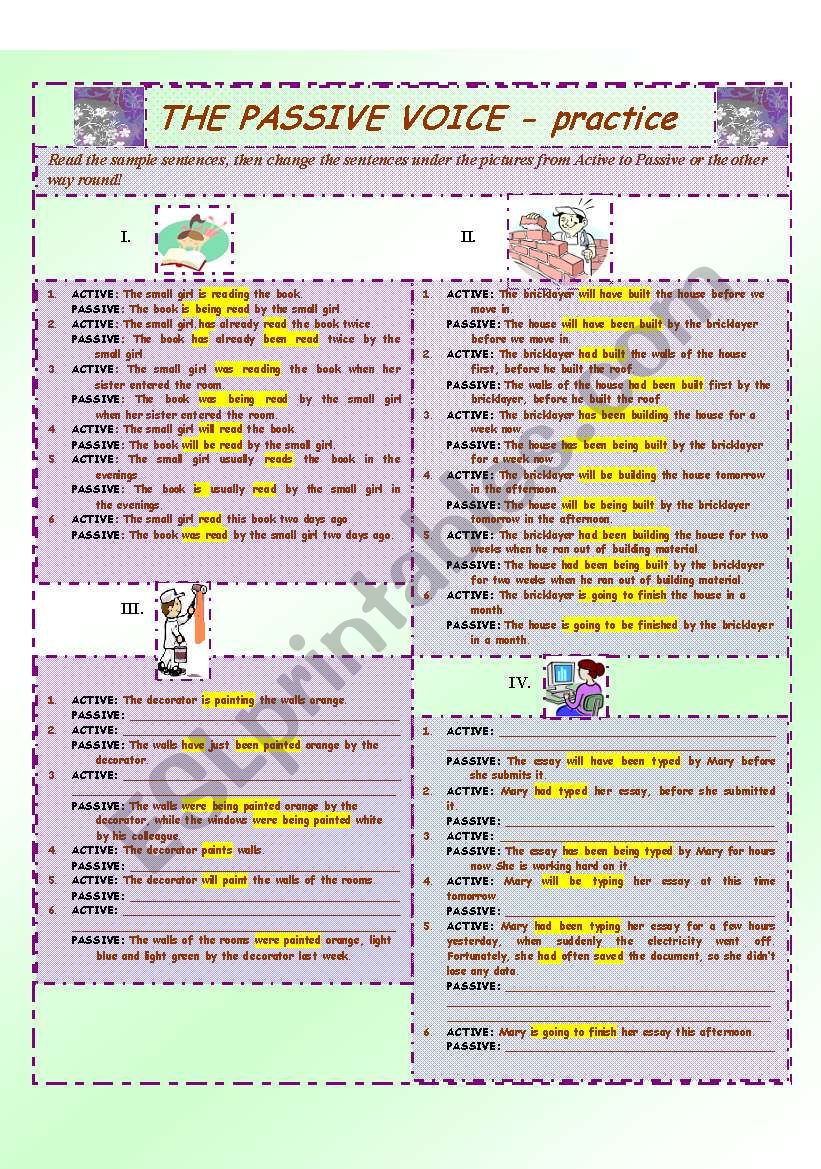The Passice Voice worksheet