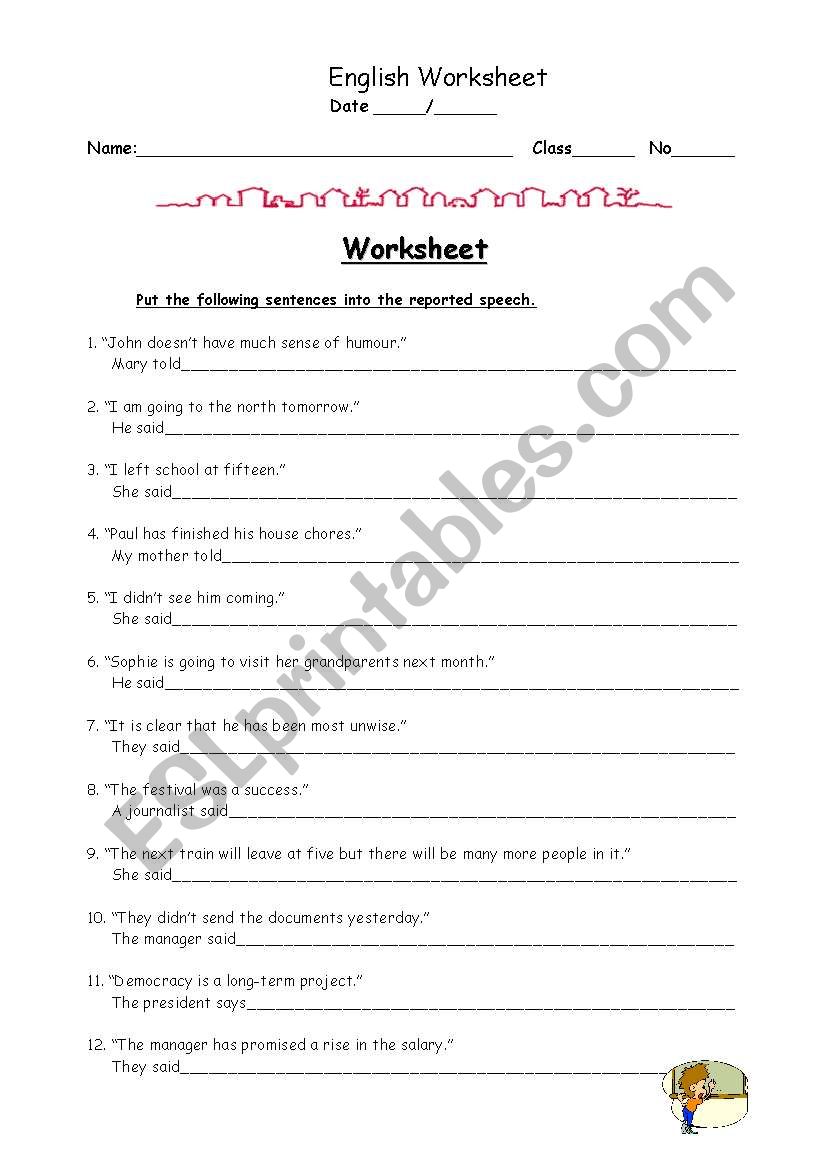 Speech worksheet