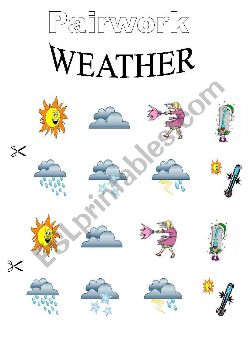 PAIRWORK WEATHER worksheet